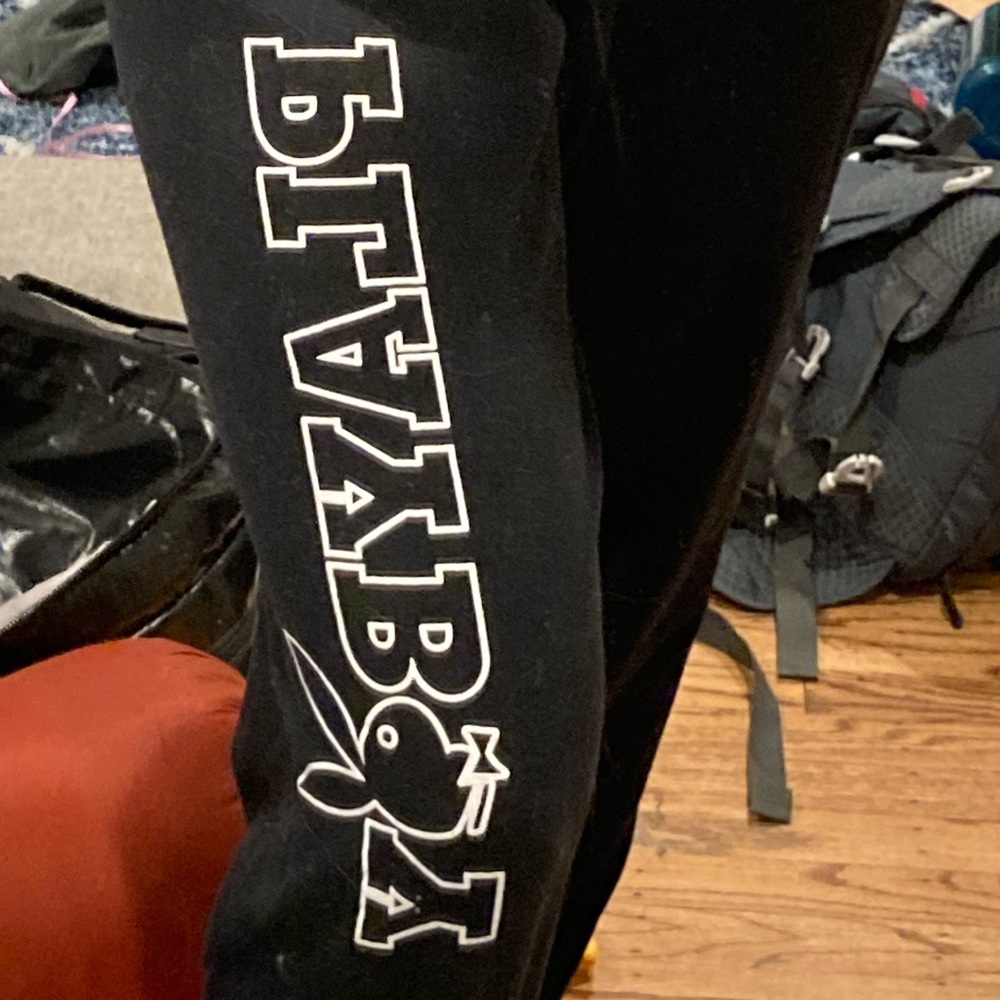 Black playboy sweatpants